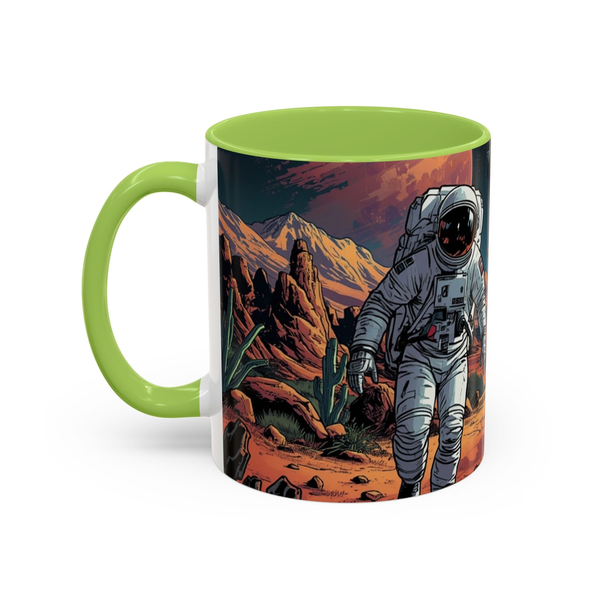 spacemen and aliens on planet Astronaut Adventure Coffee Mug - 11oz & 15oz