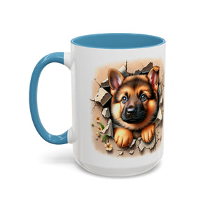 German Shepherd Accent Coffee Mug | Dog Lover Gift, Tasty Hot Beverage Cup, Pet Themed Kitchenware, Animal Adoption Cup, Unique Pet Gift