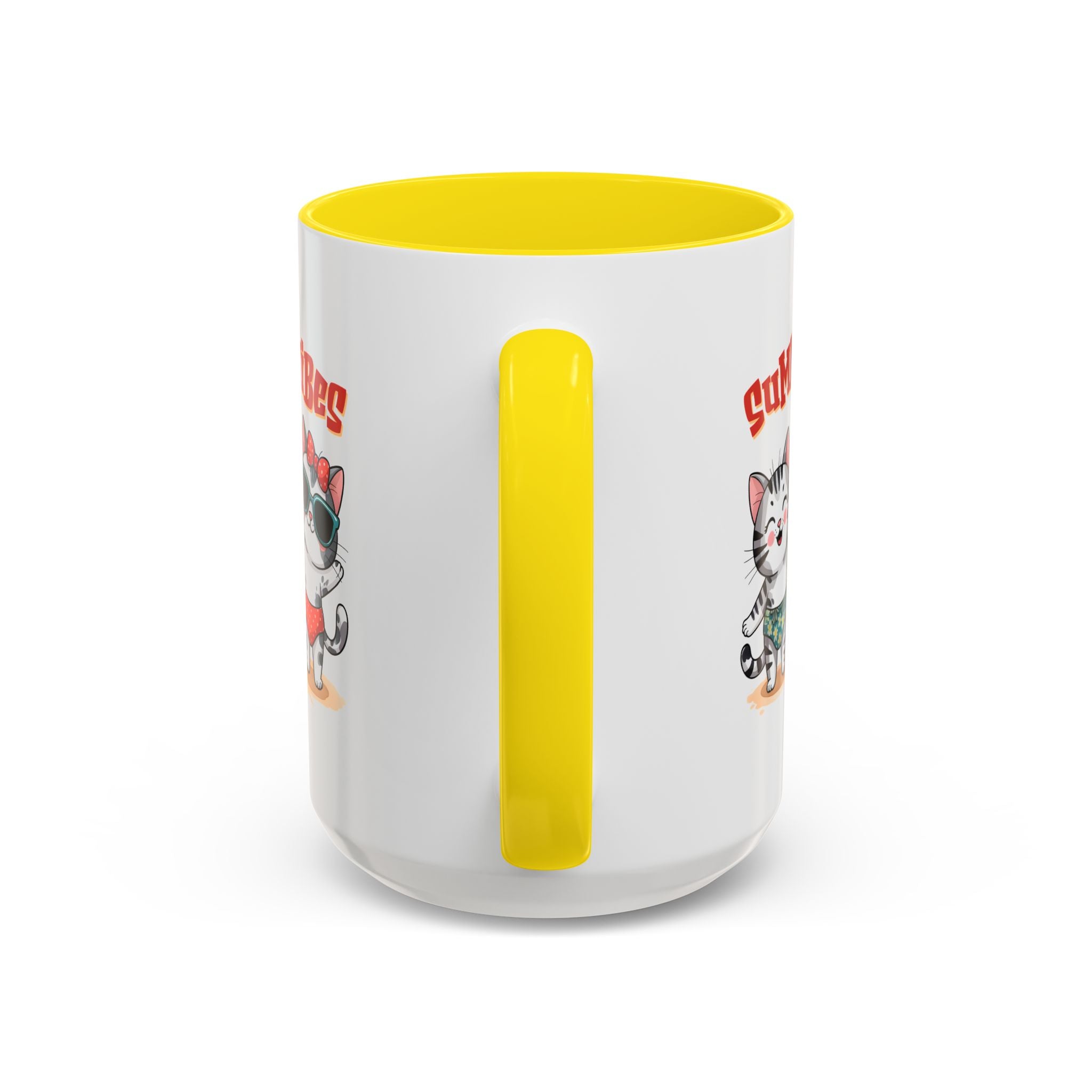 Summer Vibes Cat Coffee Mug - Fun Accent Mug for Cat Lovers