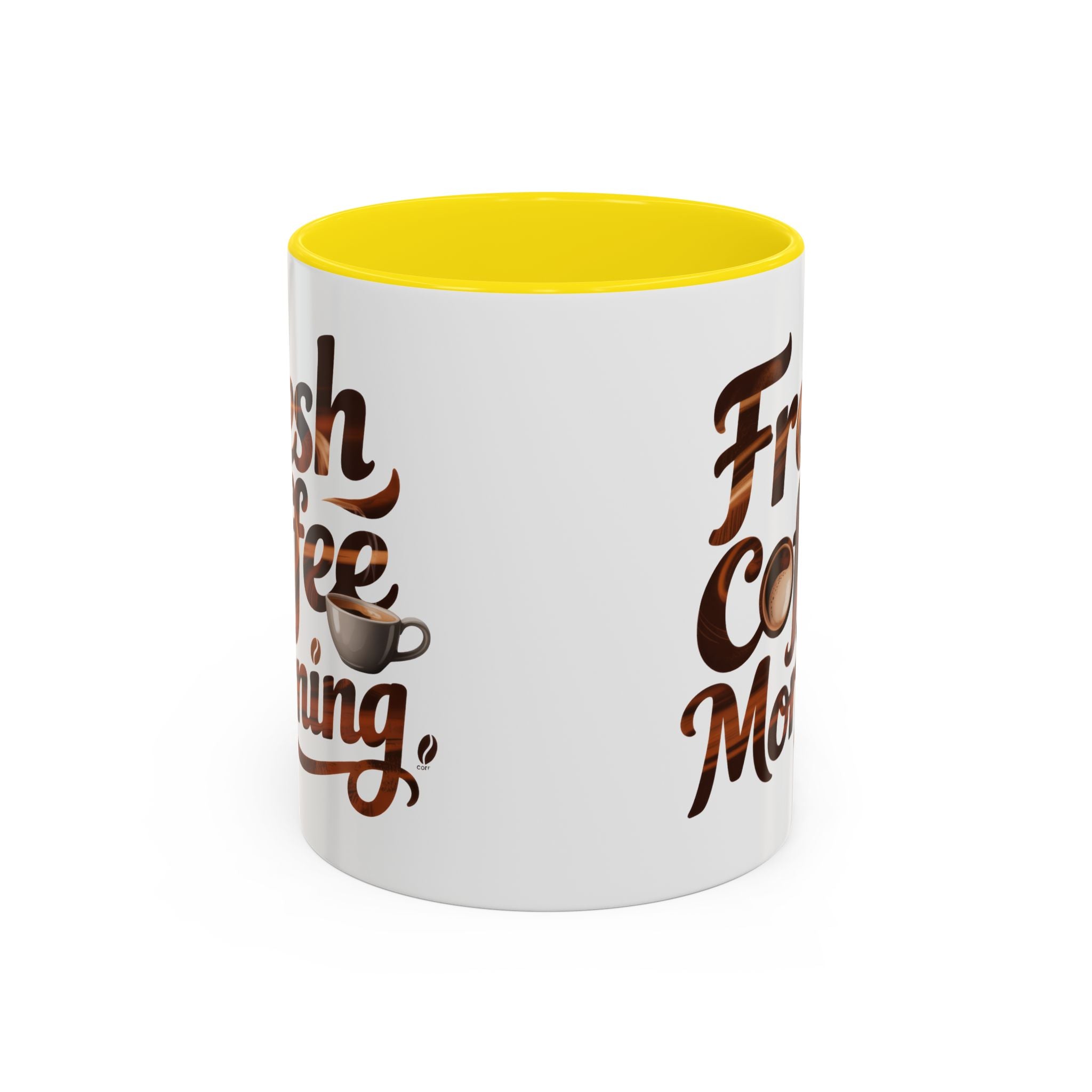 Morning Coffee Accent Mug - 'Fresh Coffee Morning' Design cup