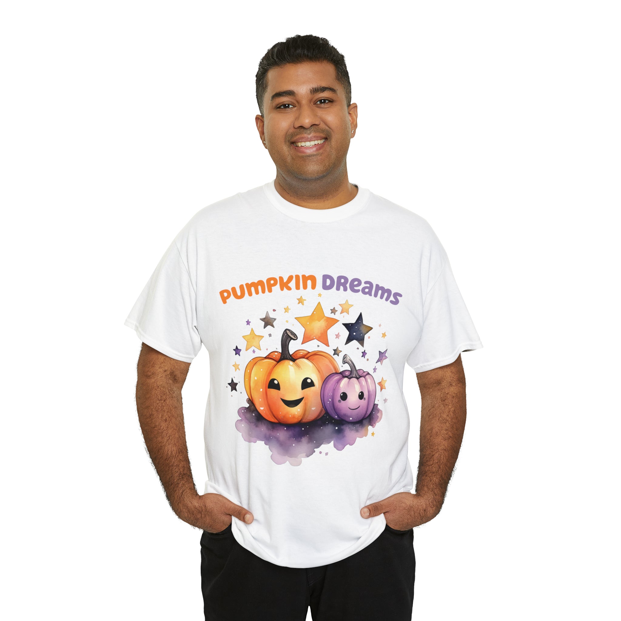 Halloween t shirt pumpkin dreams pastel colors gift for whole family fall fun stocking stuffer Unisex Heavy Cotton Tee