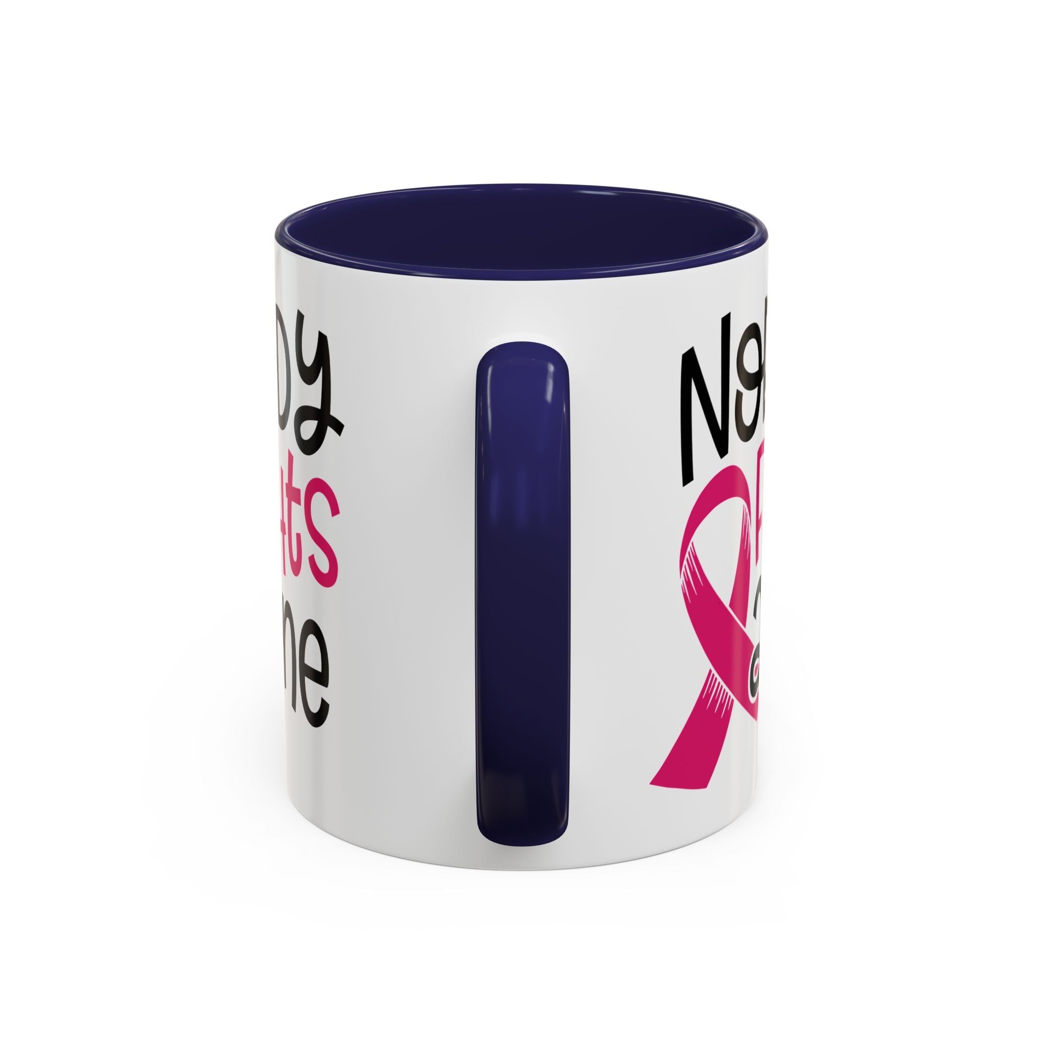 Inspirational Coffee Mug for Support - 'Nobody Fights Alone' | Breast Cancer Awareness Gift, Motivational Mug, Friendship Gift, Self-Care