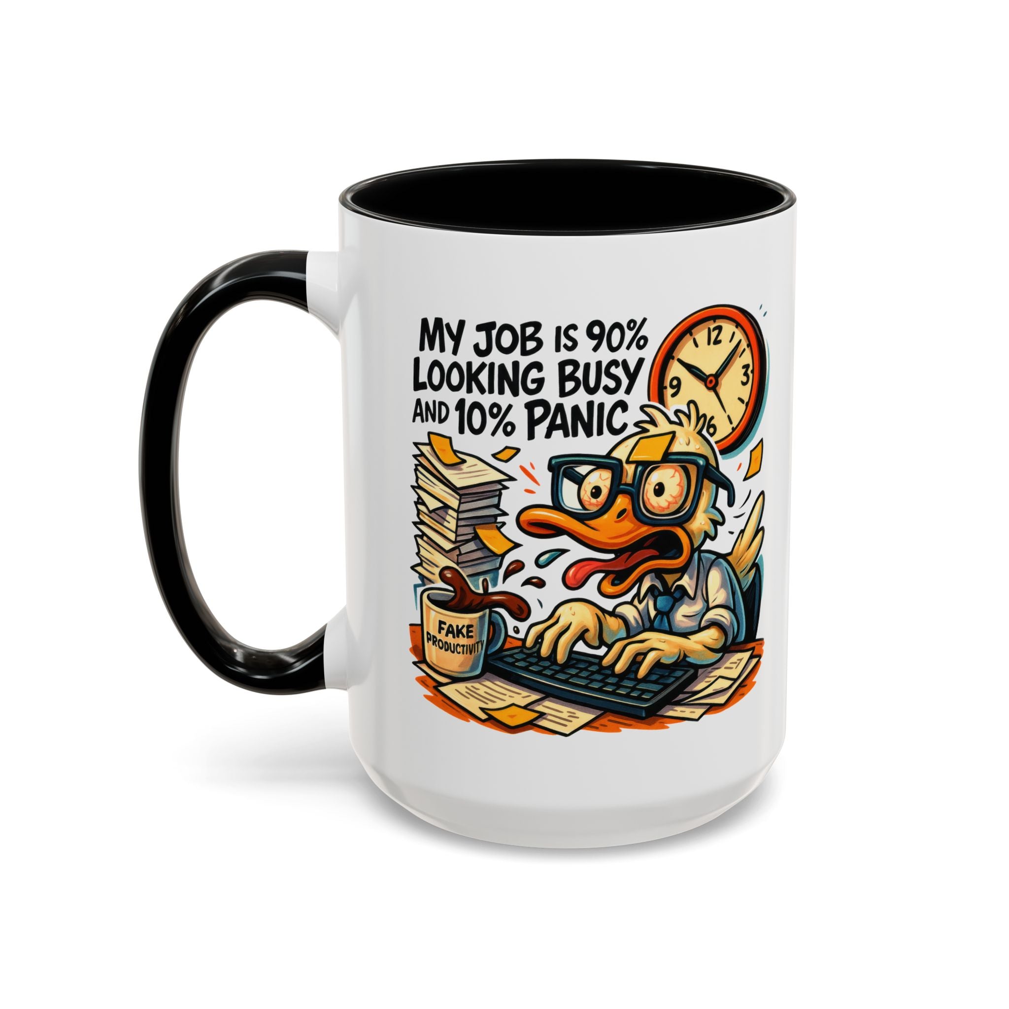 Funny Office Duck Coffee Mug | Perfect Gift for Office Workers, Desk Jokes, Humor, Funny Barista Mug, Creative Gift Idea