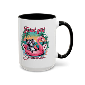 Feral Girl Summer Coffee Mug - Accent Design for Animal Lovers