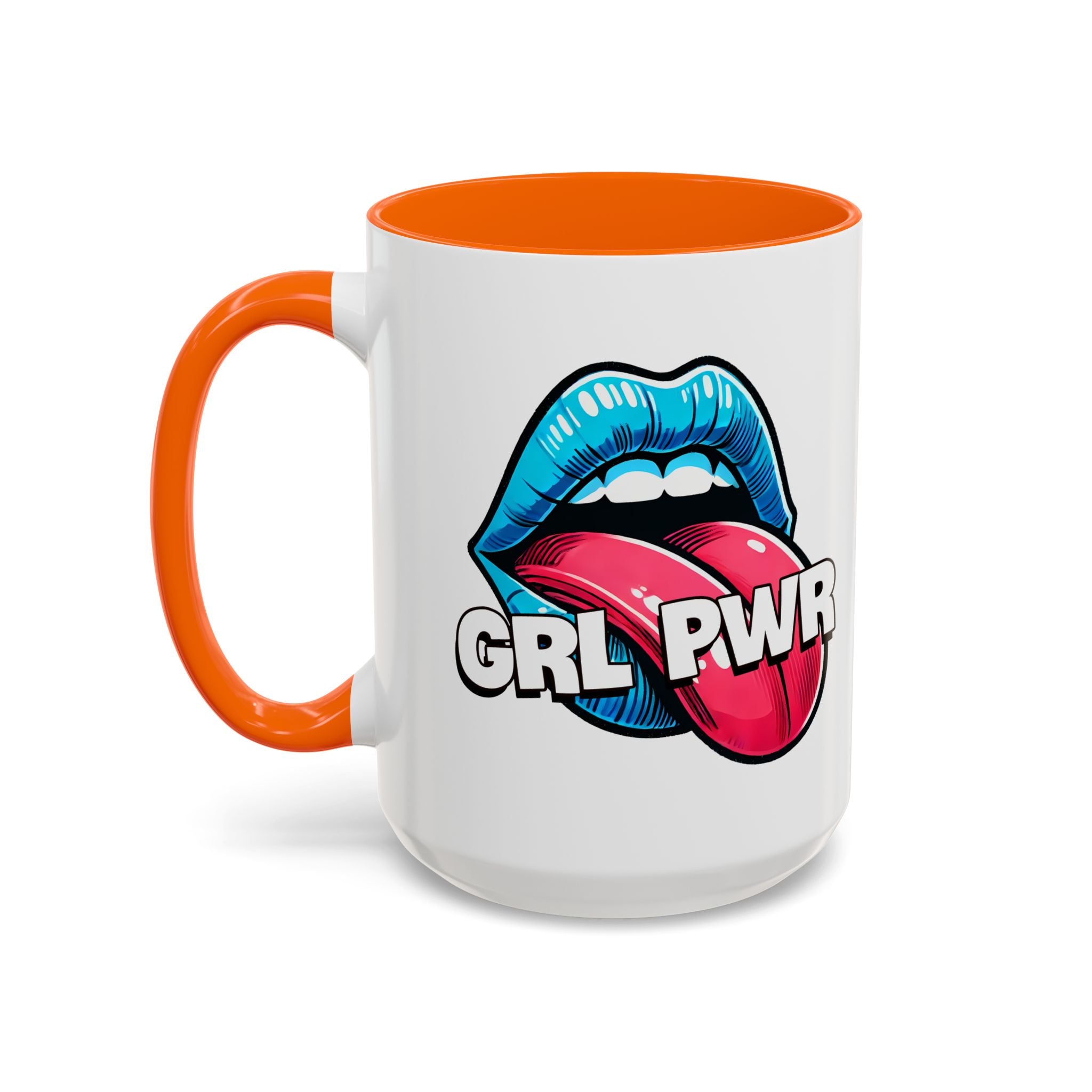 GRL PWR Accent Coffee Mug - Bold Fun Design for Empowerment, Great Gift for Friends, Coffee Lovers, Birthdays, and Celebrations