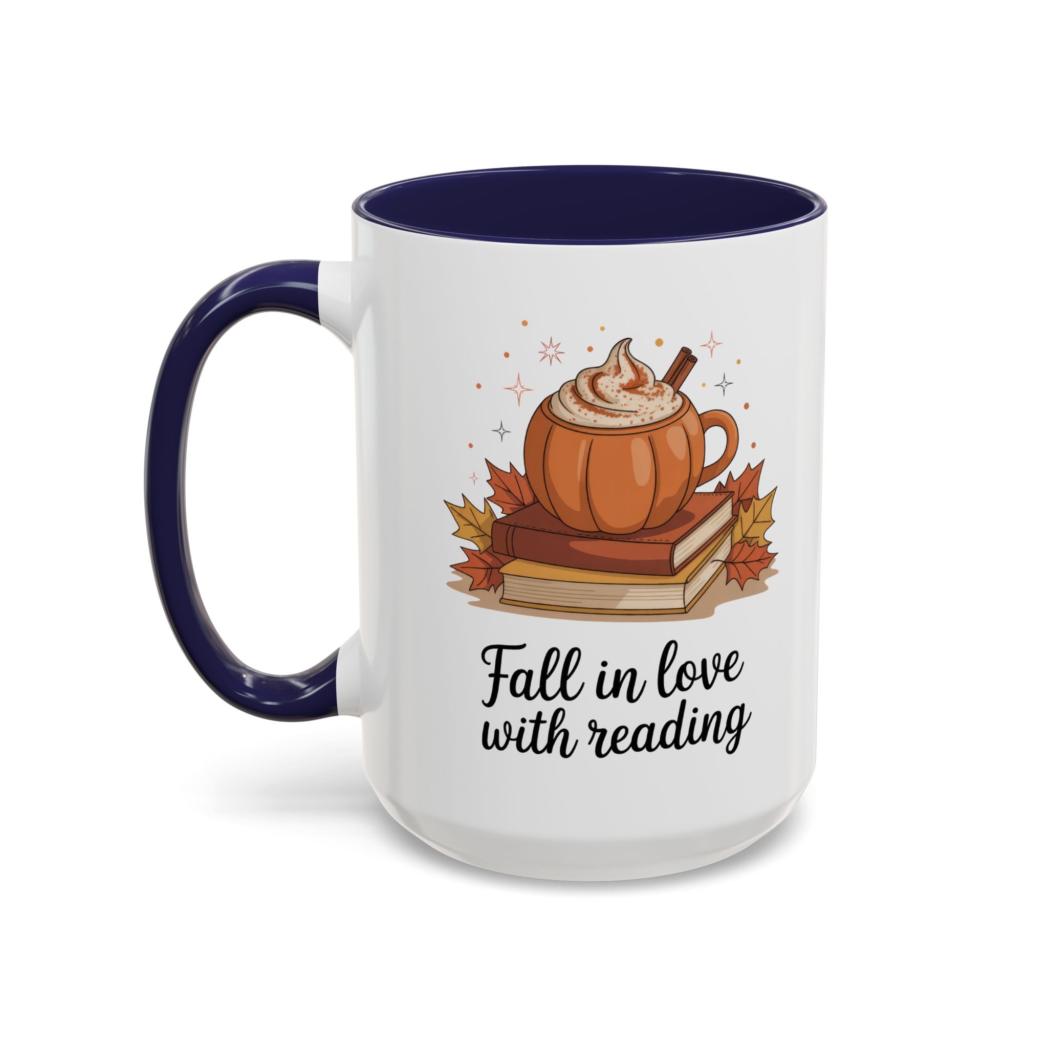 Fall-Themed Coffee Mug for Book Lovers