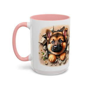 German Shepherd Accent Coffee Mug | Dog Lover Gift, Tasty Hot Beverage Cup, Pet Themed Kitchenware, Animal Adoption Cup, Unique Pet Gift