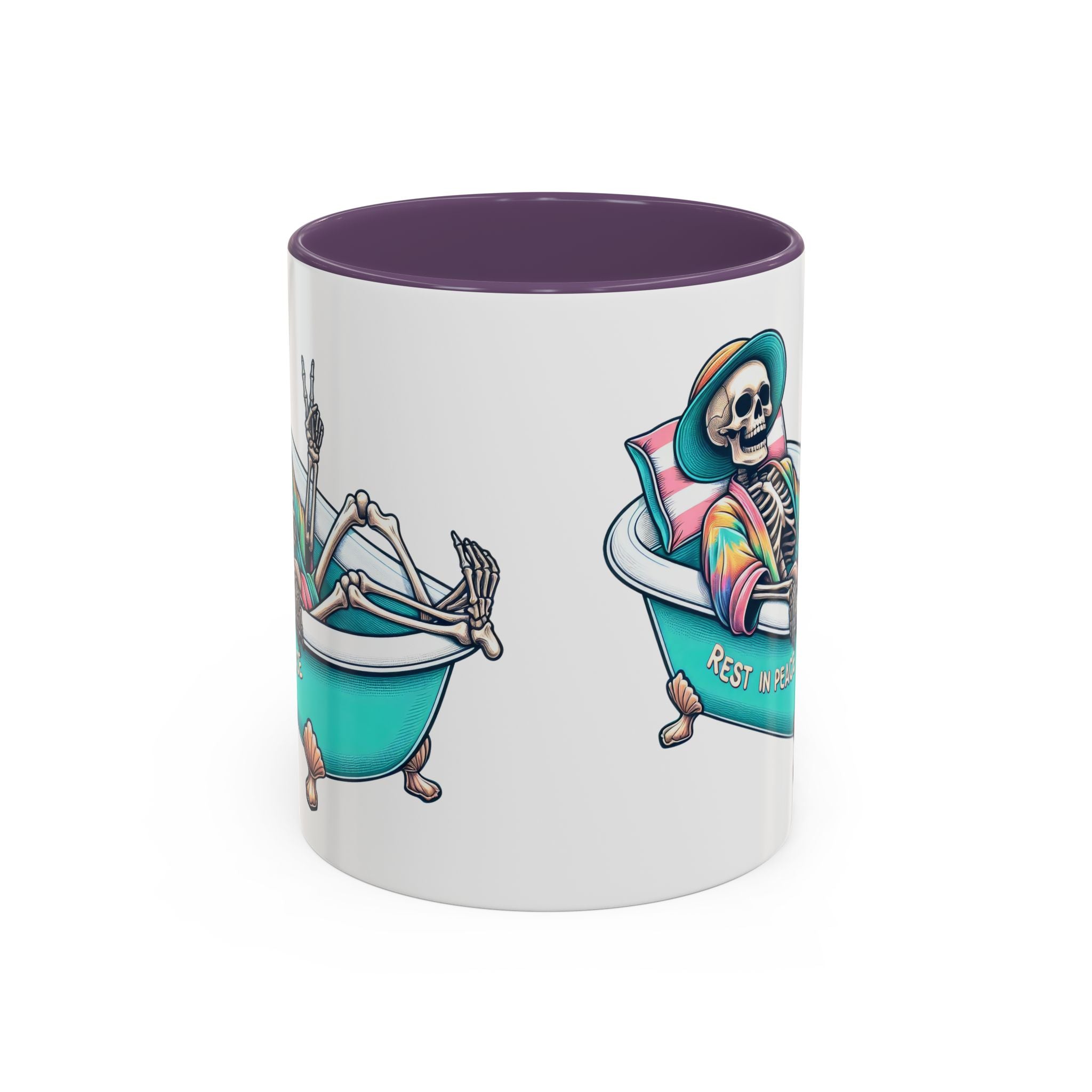 Rest in Peace Skeleton Coffee Mug - Fun Halloween Gift, Unique Home Decor, Hilarious Office Cup, Quirky Birthday Present, Spooky