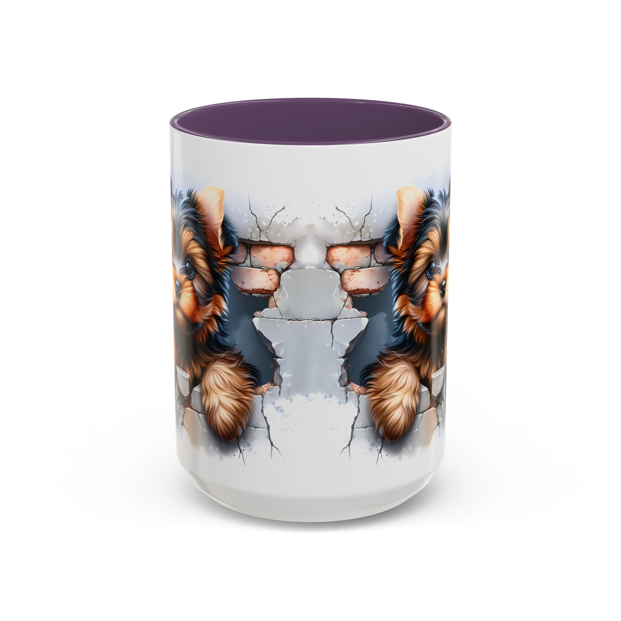 Cute Dog Peeking Coffee Mug, Pet Lover Gift, Yorkshire Terrier Mug, Animal Lover Coffee Cup, Dog-Themed Drinkware, Doggie Mug