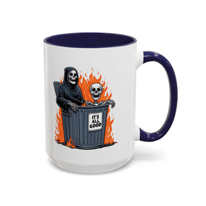 Funny Grim Reaper Coffee Mug - Perfect for Halloween, Gift for Friends, Quirky Kitchen Decor, Novelty Drinkware