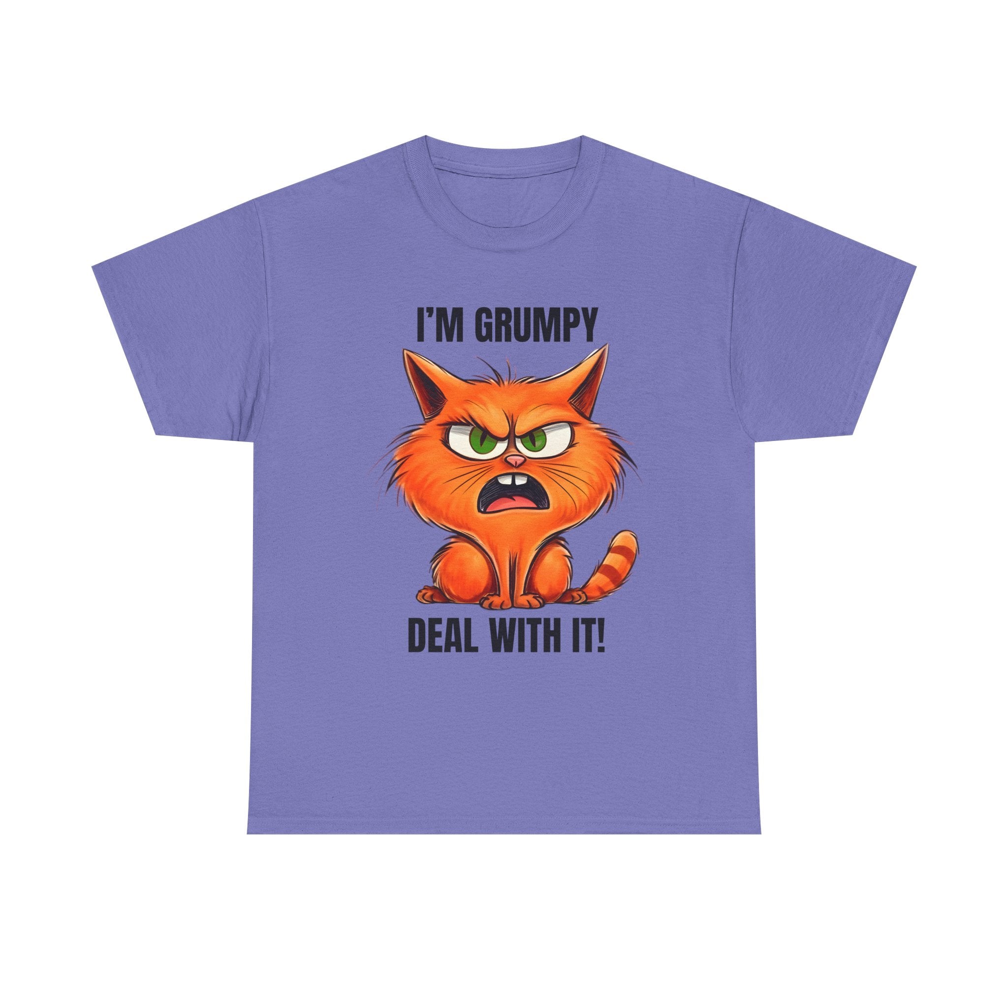 Grumpy Cat Tee: Unisex Heavy Cotton Shirt, Funny Cat Lovers Gift, Casual Wear, Birthday, Humor Apparel