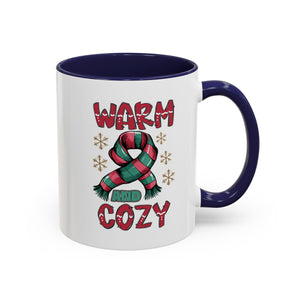 Warm & Cozy Holiday Accent Coffee Mug - Perfect for Winter Mornings, Christmas Gifts, Hot Beverage Lovers, Seasonal Decor, Cozy Vibes
