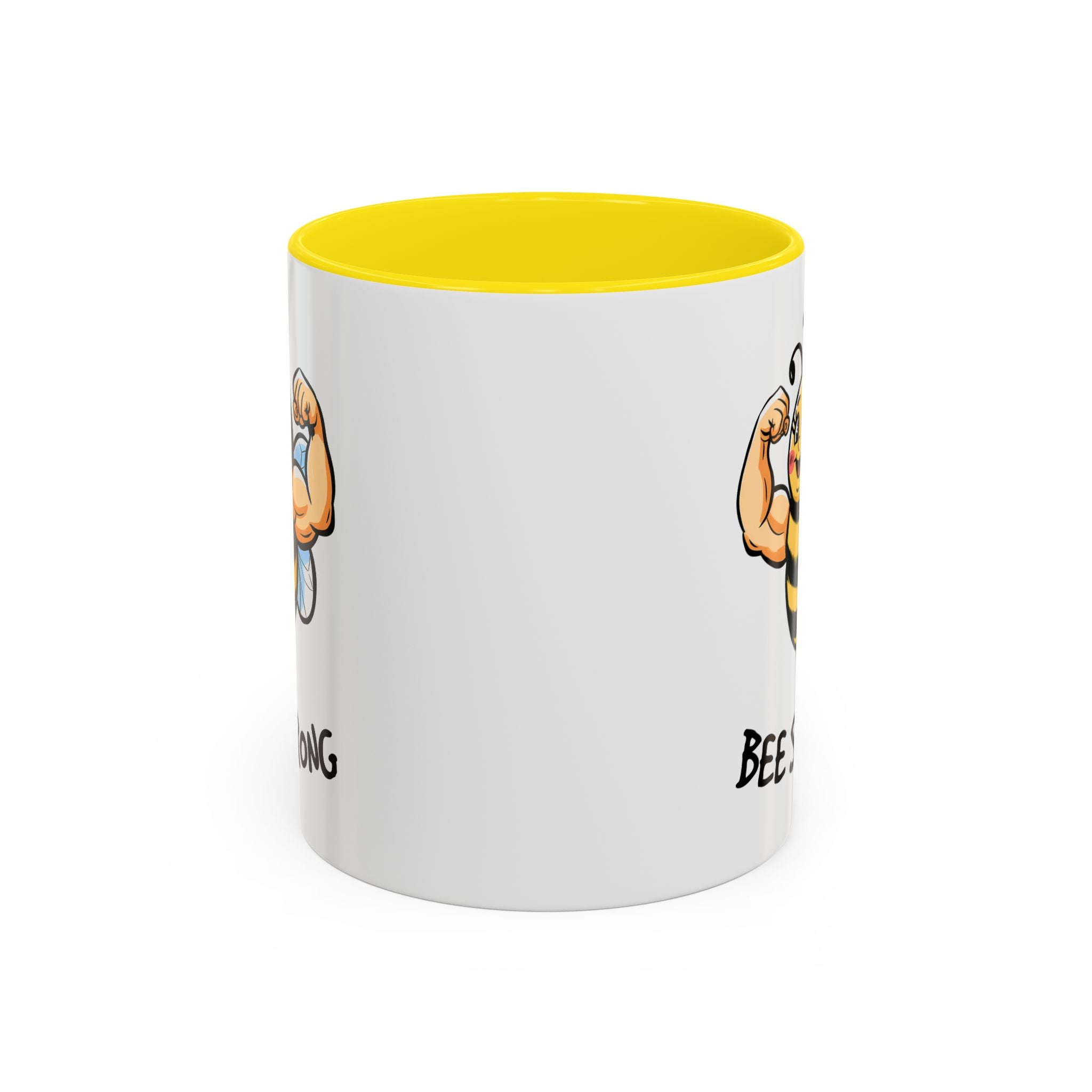 Bee Strong Accent Coffee Mug - Motivational Mug for Strength and mental health