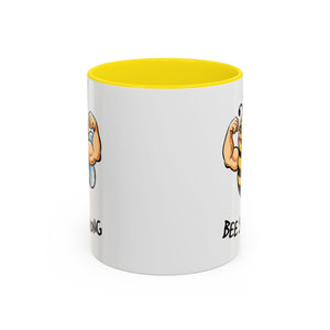 Bee Strong Accent Coffee Mug - Motivational Mug for Strength and mental health