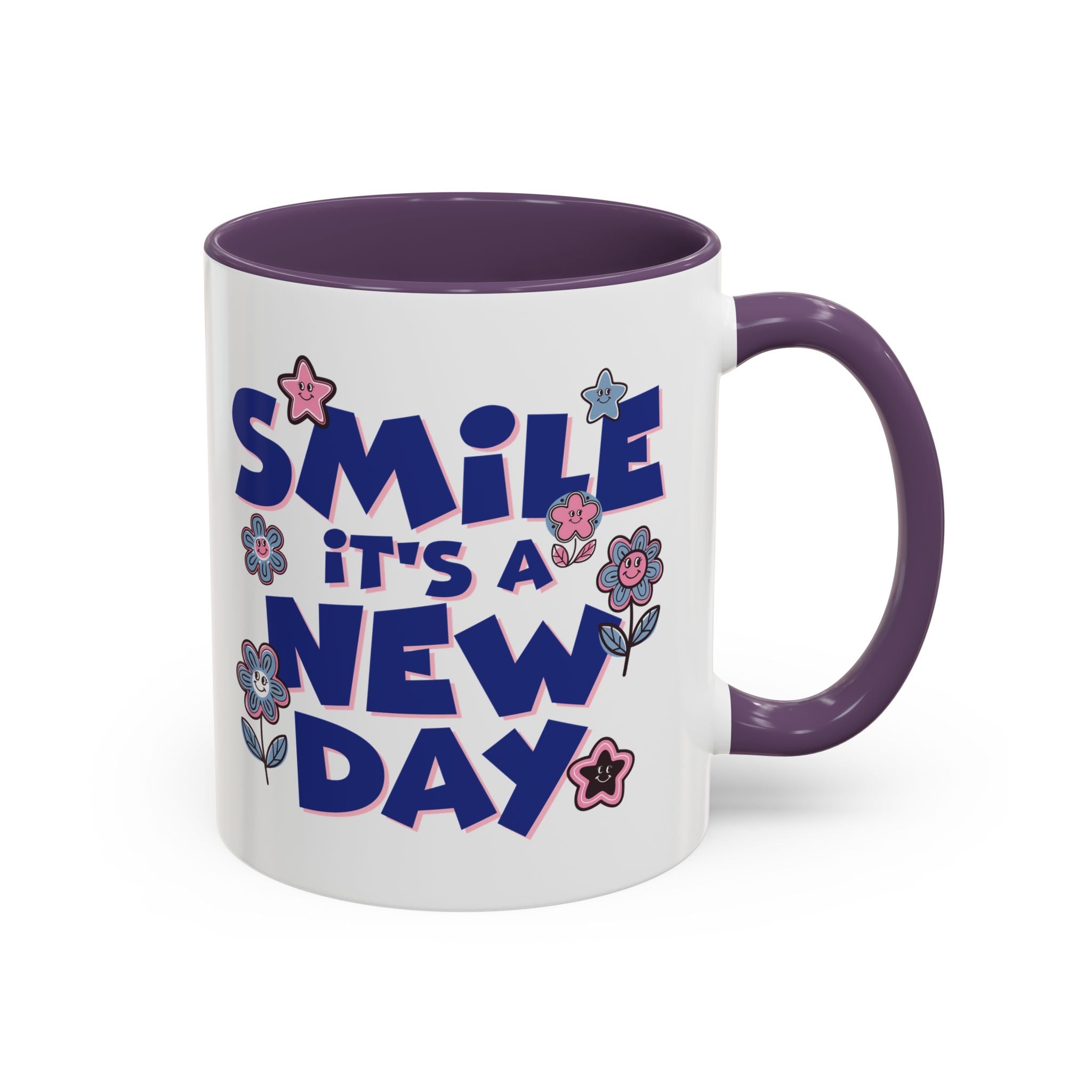 Inspirational Flower Design Coffee Mug - "Smile It's a New Day" - Perfect Gift for Coffee Lovers