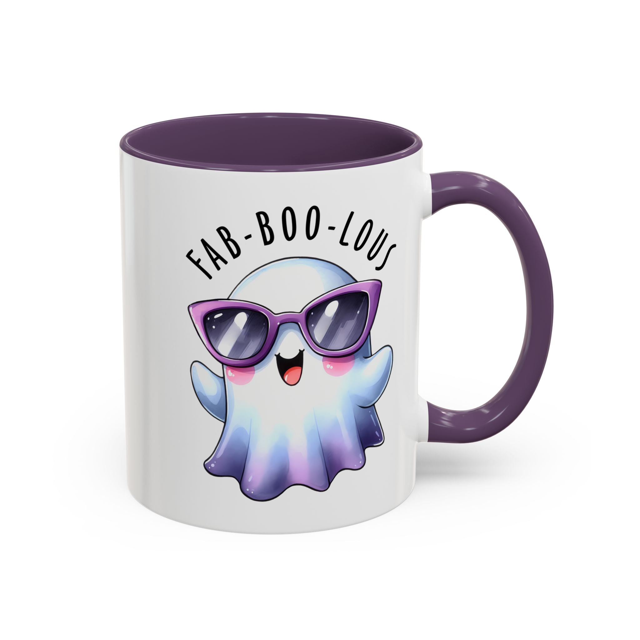 Fab-Boo-Lous Ghost Coffee Mug | Cute Halloween Mug, Fun Gift for Ghost Lovers, Spooky Seasonal Decor, Adorable Tea Cup