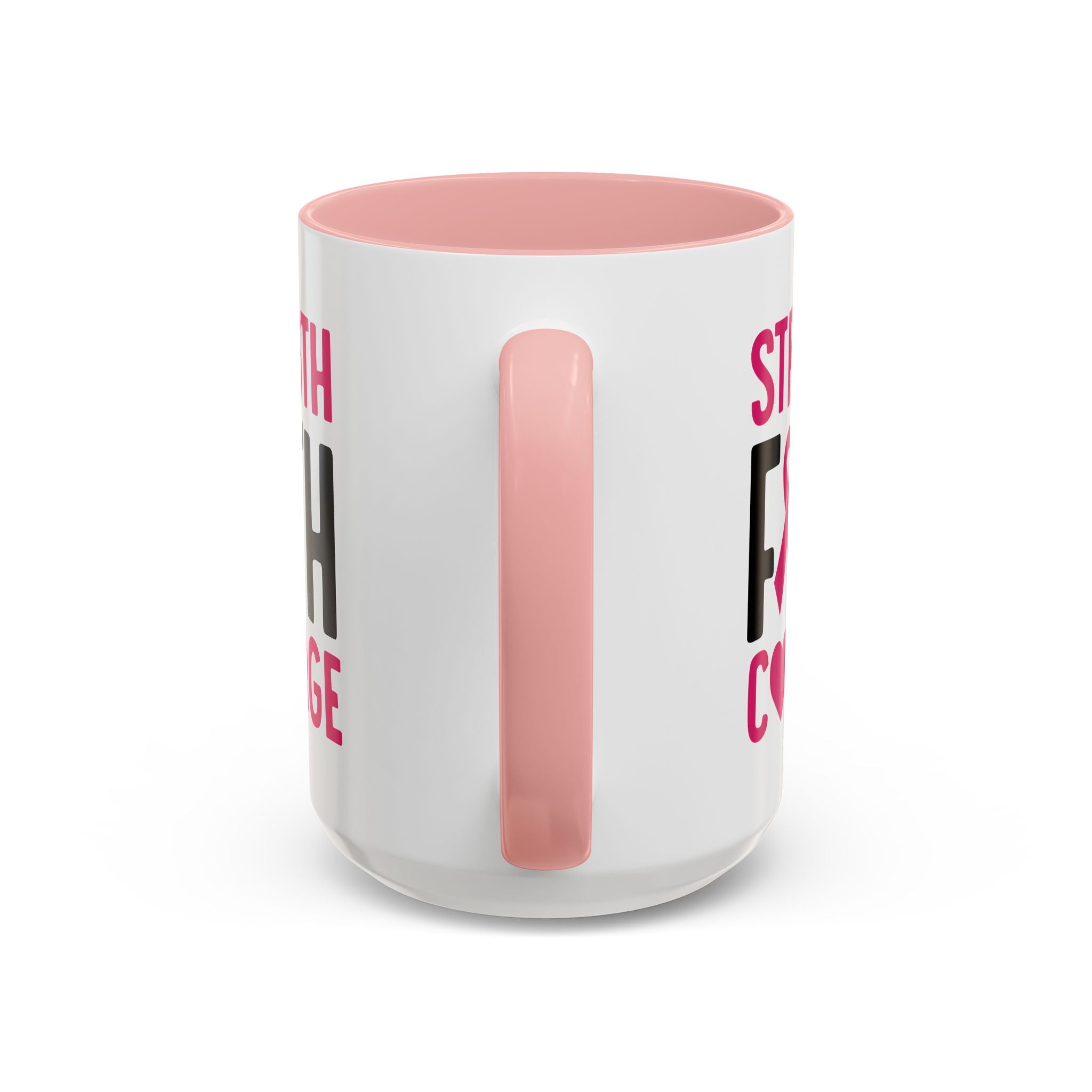 Inspirational Coffee Mug: Strength, Faith, Courage - Gift for Survivors, Awareness Events, Supportive Home Decor, Encouragement