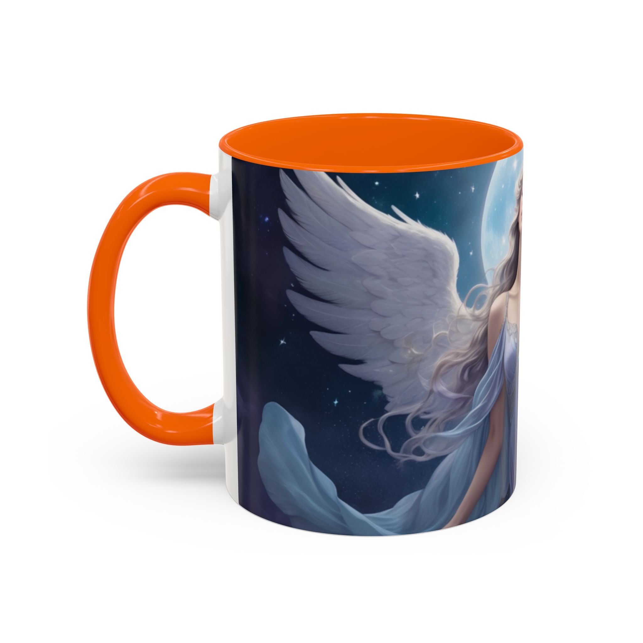 Celestial Angel Accent Coffee Mug - 11 & 15oz, Ethereal Design for Dreamy Coffee Lovers fantasy
