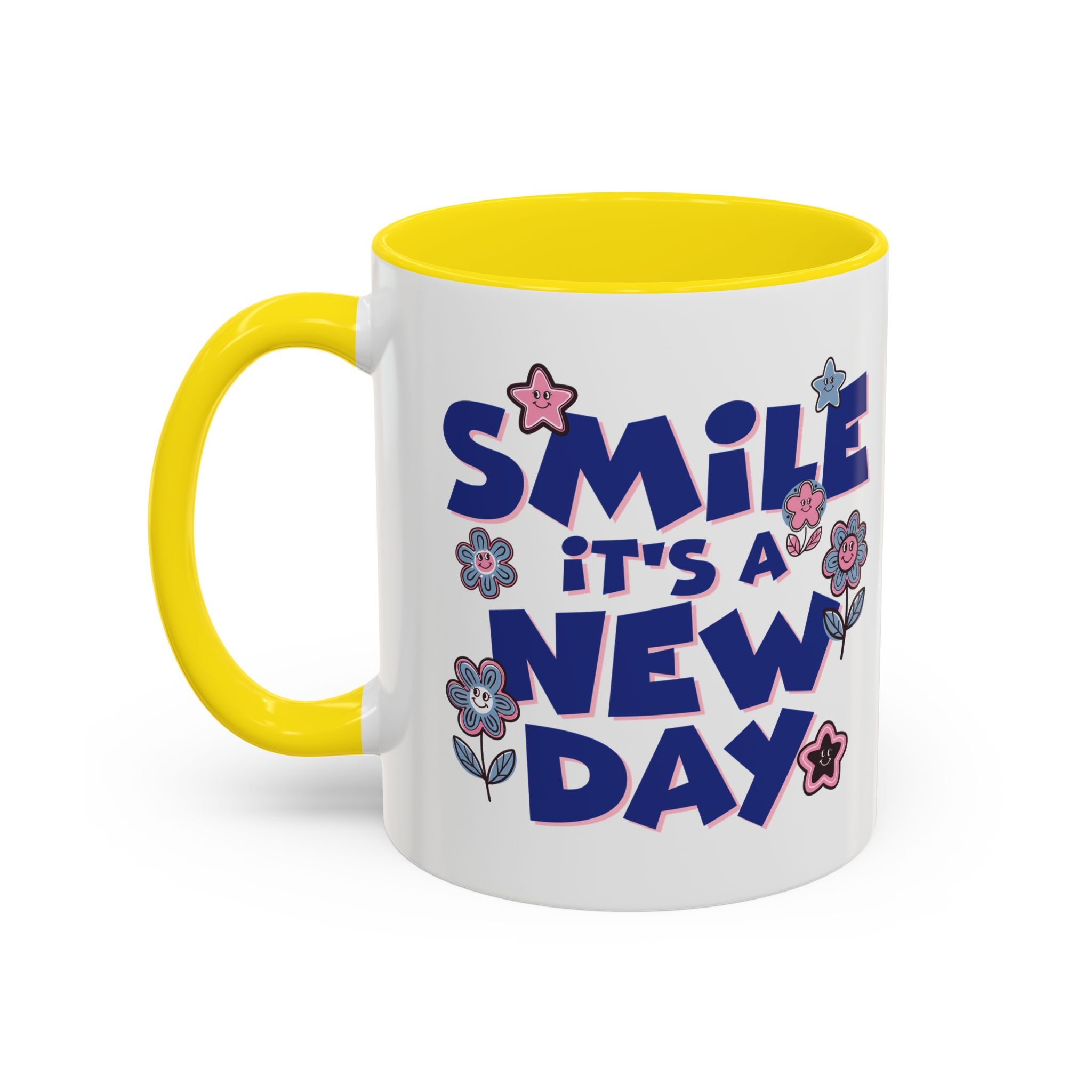 Inspirational Flower Design Coffee Mug - "Smile It's a New Day" - Perfect Gift for Coffee Lovers
