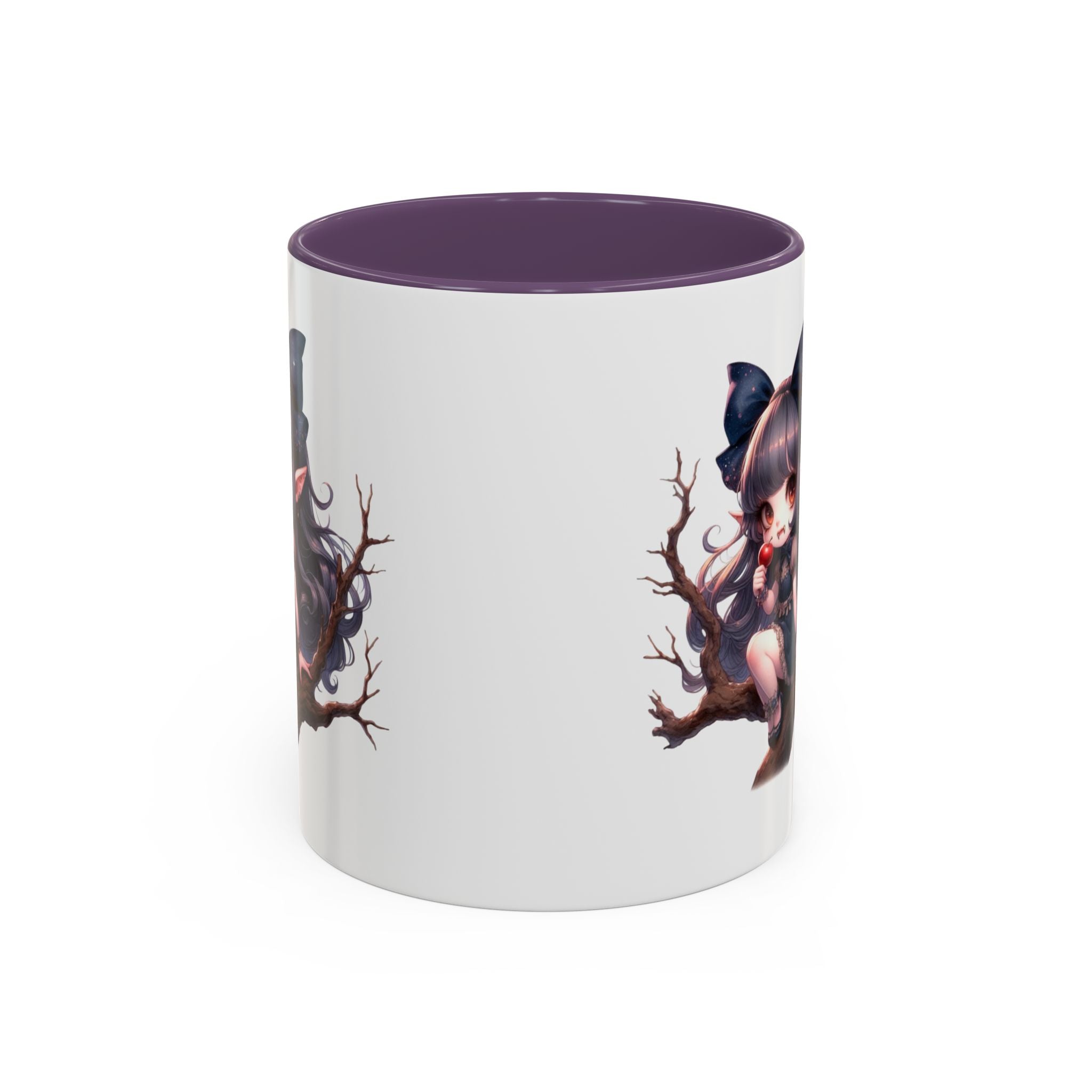 gothic vampire girl in tree horror art Accent Coffee Mug (11, 15oz) png16