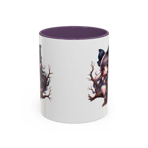 gothic vampire girl in tree horror art Accent Coffee Mug (11, 15oz) png16