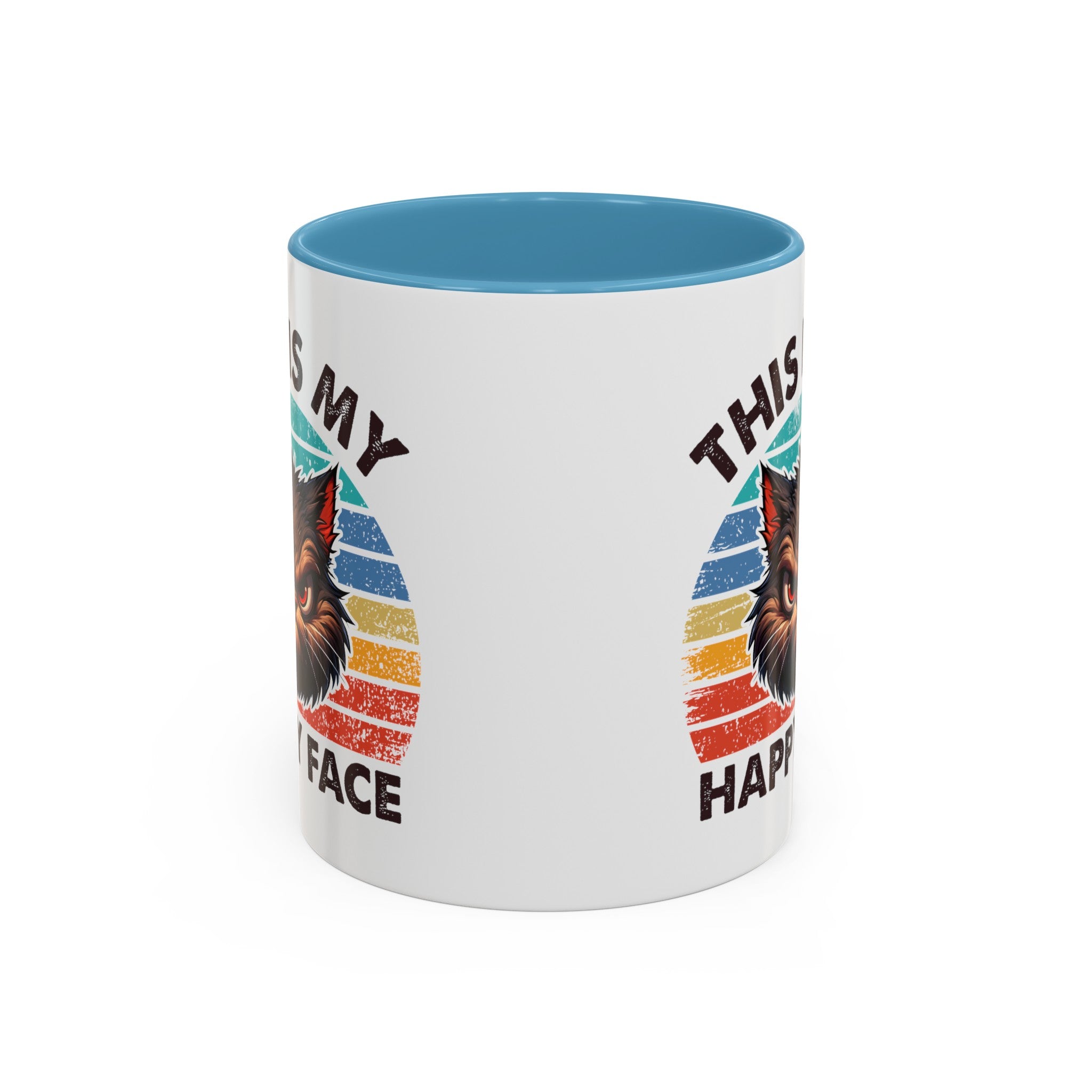 grumpy cat this is my happy face Accent Coffee Mug (11, 15oz) by the x m world