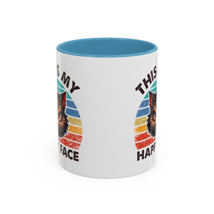 grumpy cat this is my happy face Accent Coffee Mug (11, 15oz) by the x m world
