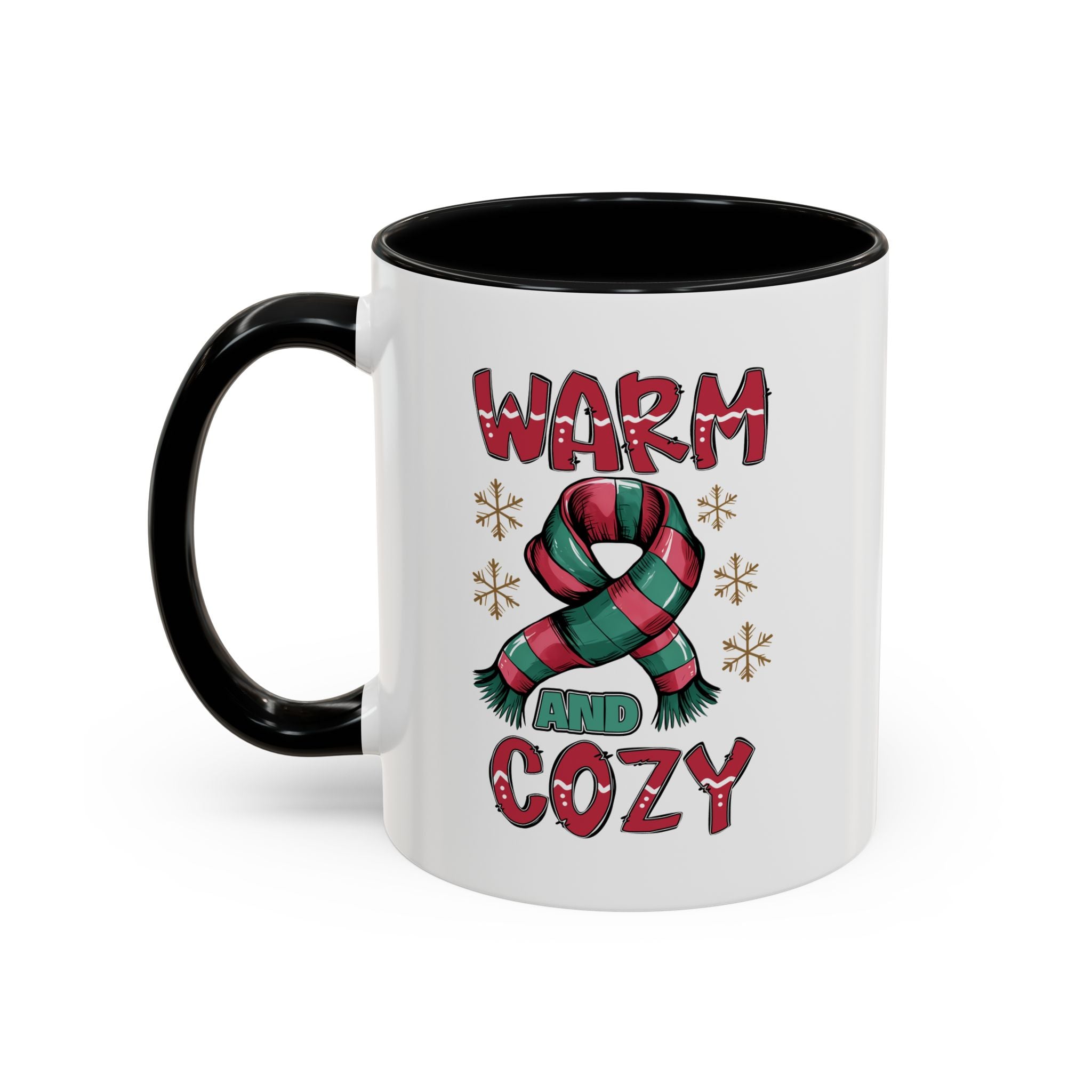 Warm & Cozy Holiday Accent Coffee Mug - Perfect for Winter Mornings, Christmas Gifts, Hot Beverage Lovers, Seasonal Decor, Cozy Vibes