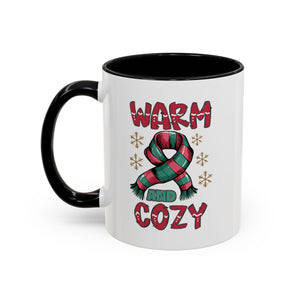 Warm & Cozy Holiday Accent Coffee Mug - Perfect for Winter Mornings, Christmas Gifts, Hot Beverage Lovers, Seasonal Decor, Cozy Vibes