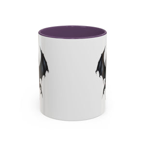 Gothic vampire girl with bat wings horror art Accent Coffee Mug (11, 15oz) vamp18