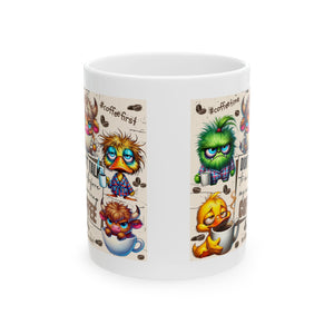 funny sarcasm Coffee Mug, Cartoon Characters, Cute Animal Design, Gift for Coffee Lovers, Fun Kitchen Decor, #coffee