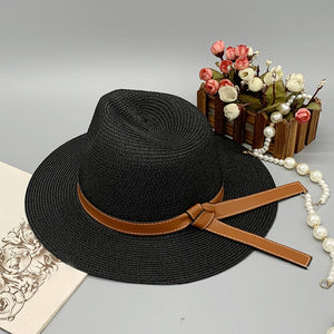 Wide Brim Paper Braided Hat