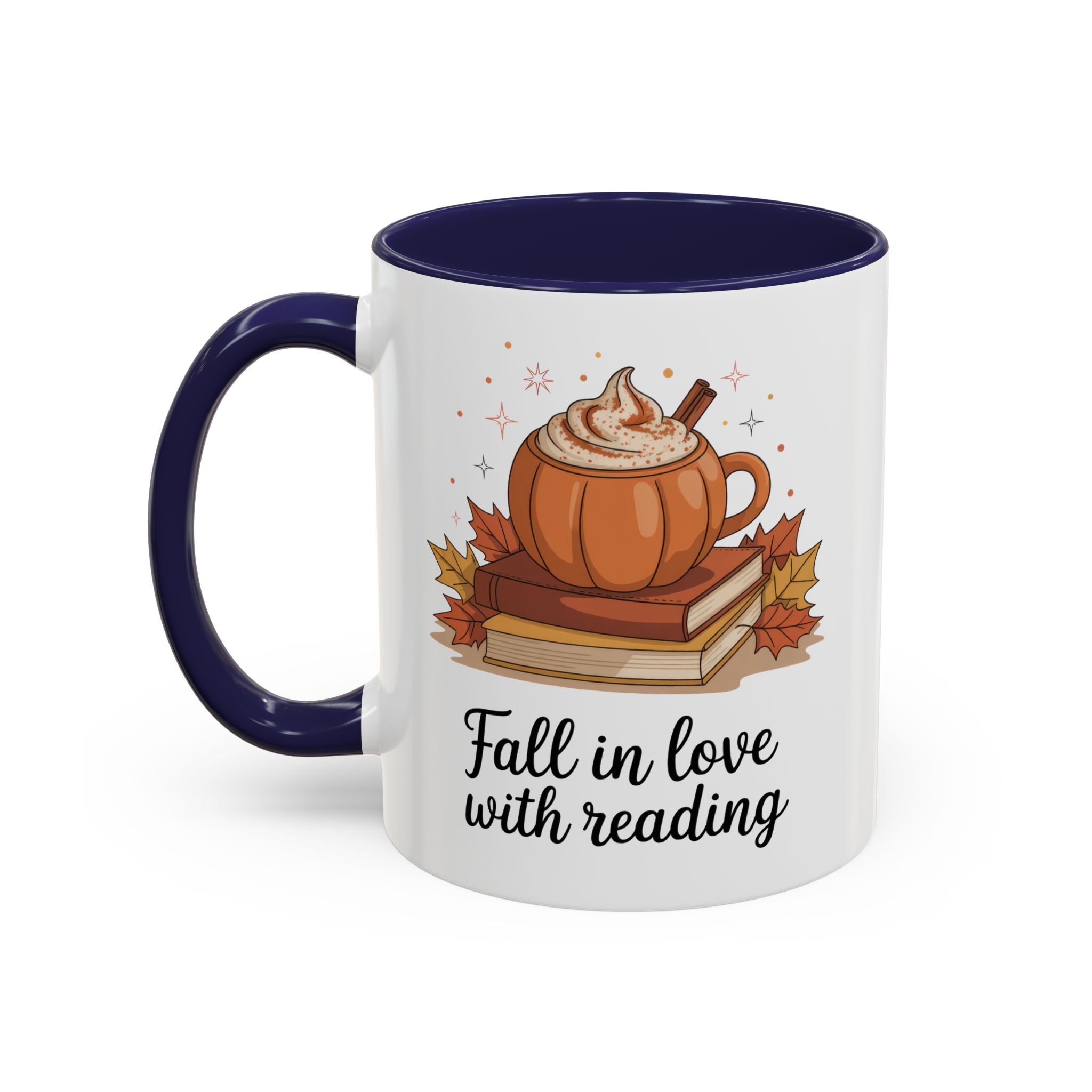 Fall-Themed Coffee Mug for Book Lovers