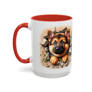 German Shepherd Accent Coffee Mug | Dog Lover Gift, Tasty Hot Beverage Cup, Pet Themed Kitchenware, Animal Adoption Cup, Unique Pet Gift