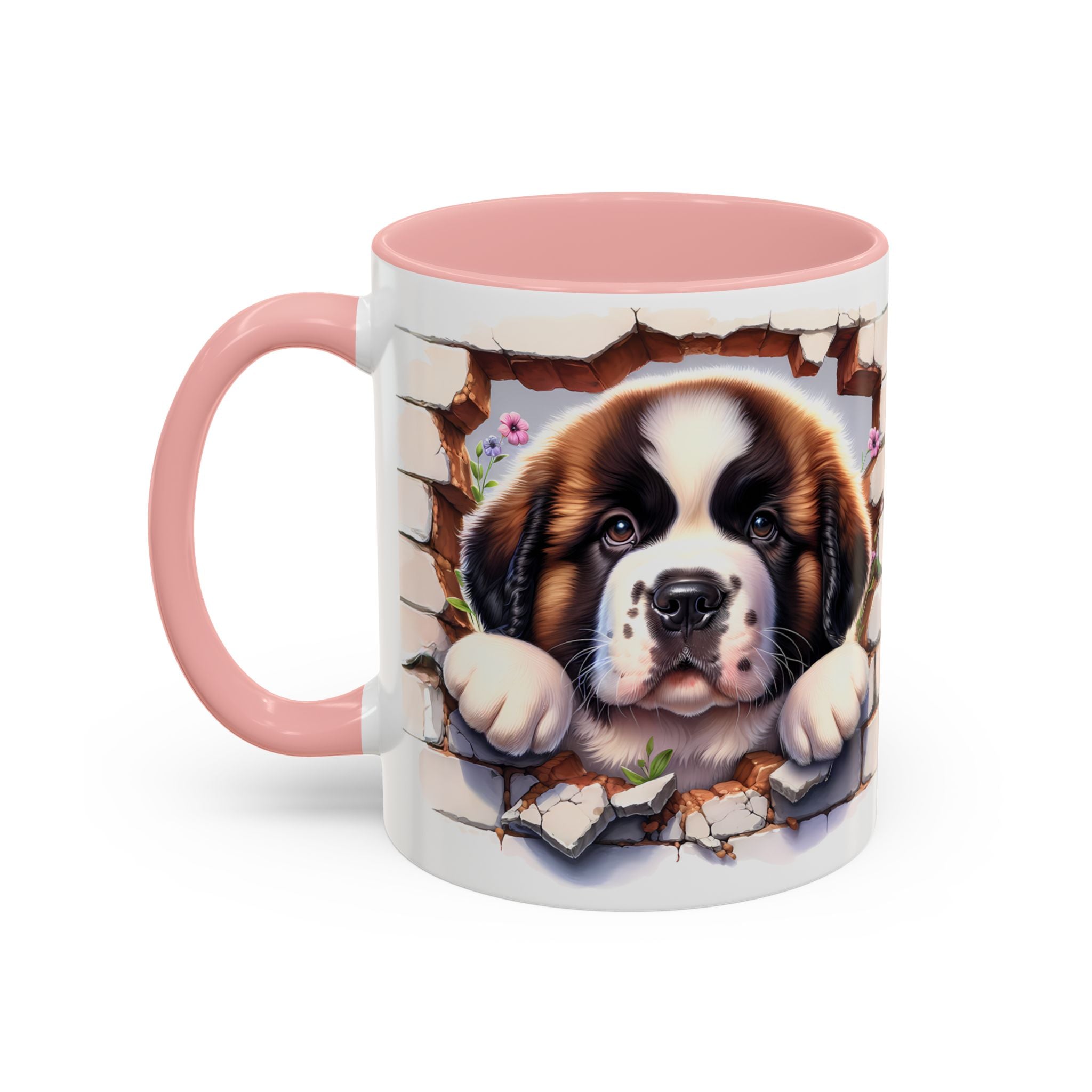 Cute Dog Breakthrough Accent Coffee Mug - Gift for Dog Lovers, Home Decor, Personalized Pet Mug, Puppy Lover's Kitchenware