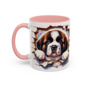 Cute Dog Breakthrough Accent Coffee Mug - Gift for Dog Lovers, Home Decor, Personalized Pet Mug, Puppy Lover's Kitchenware