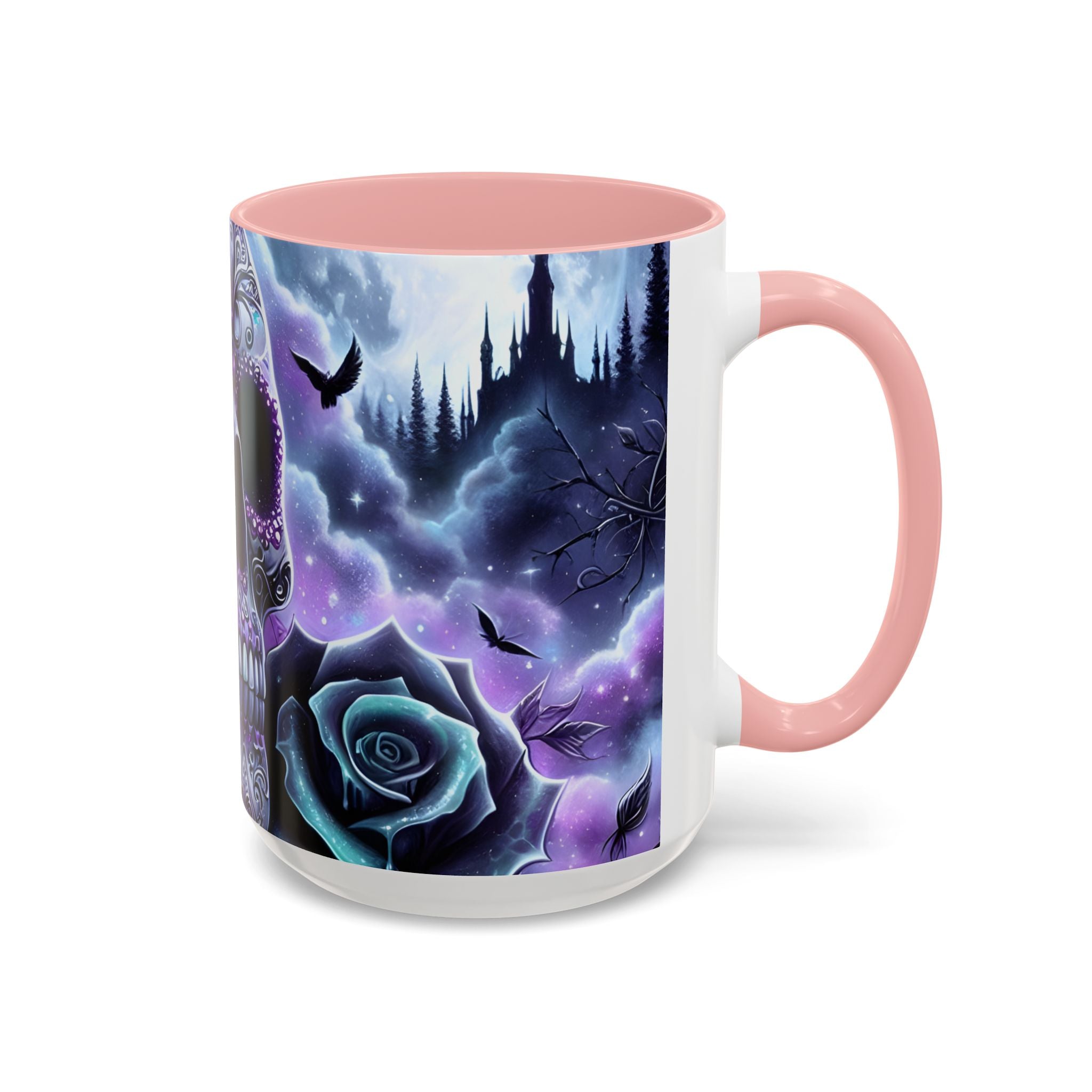 Gothic Skull Accent Coffee Mug - 11oz & 15oz roses fantasy