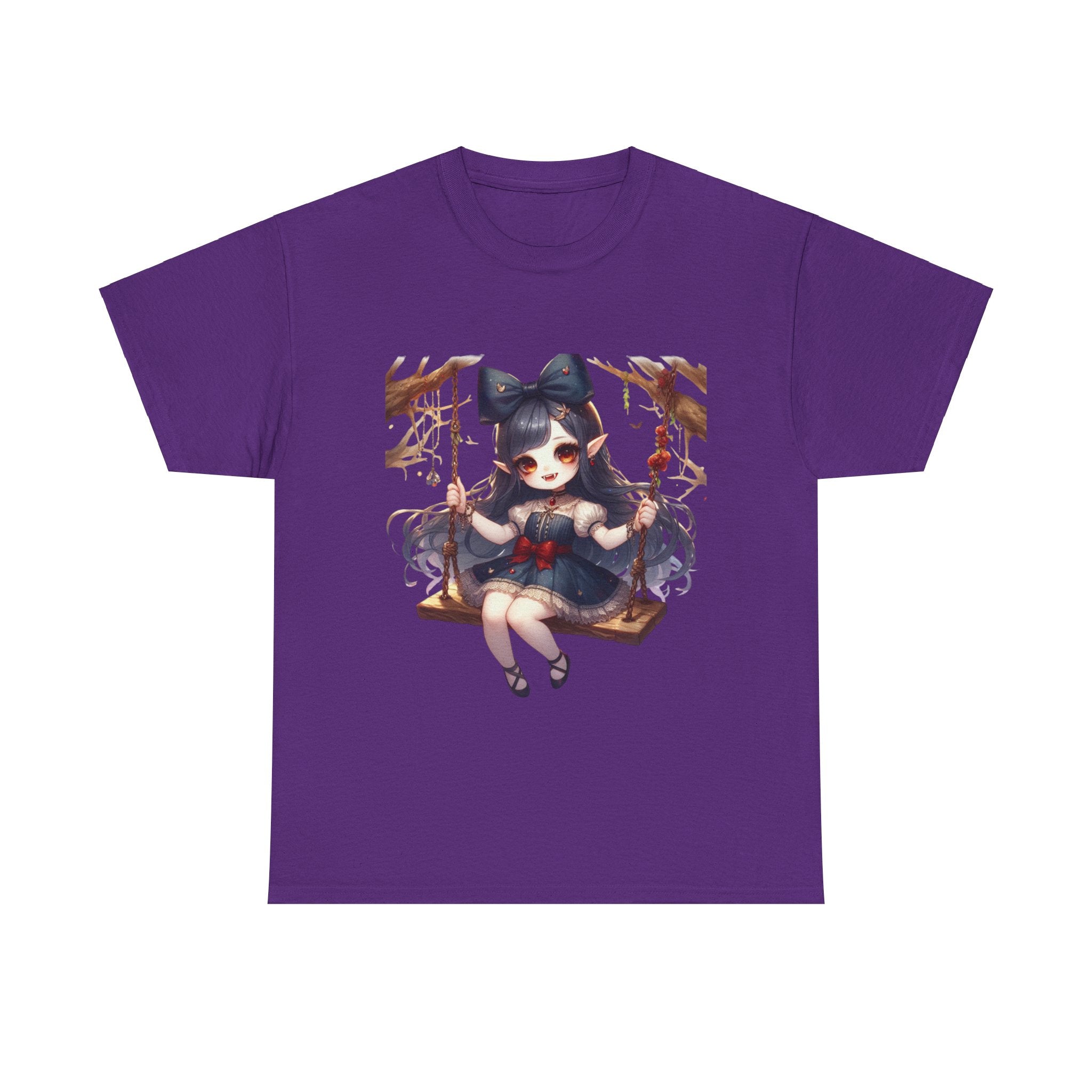 vampire girl on a swing horror Unisex Heavy Cotton Tee men women halloween #23