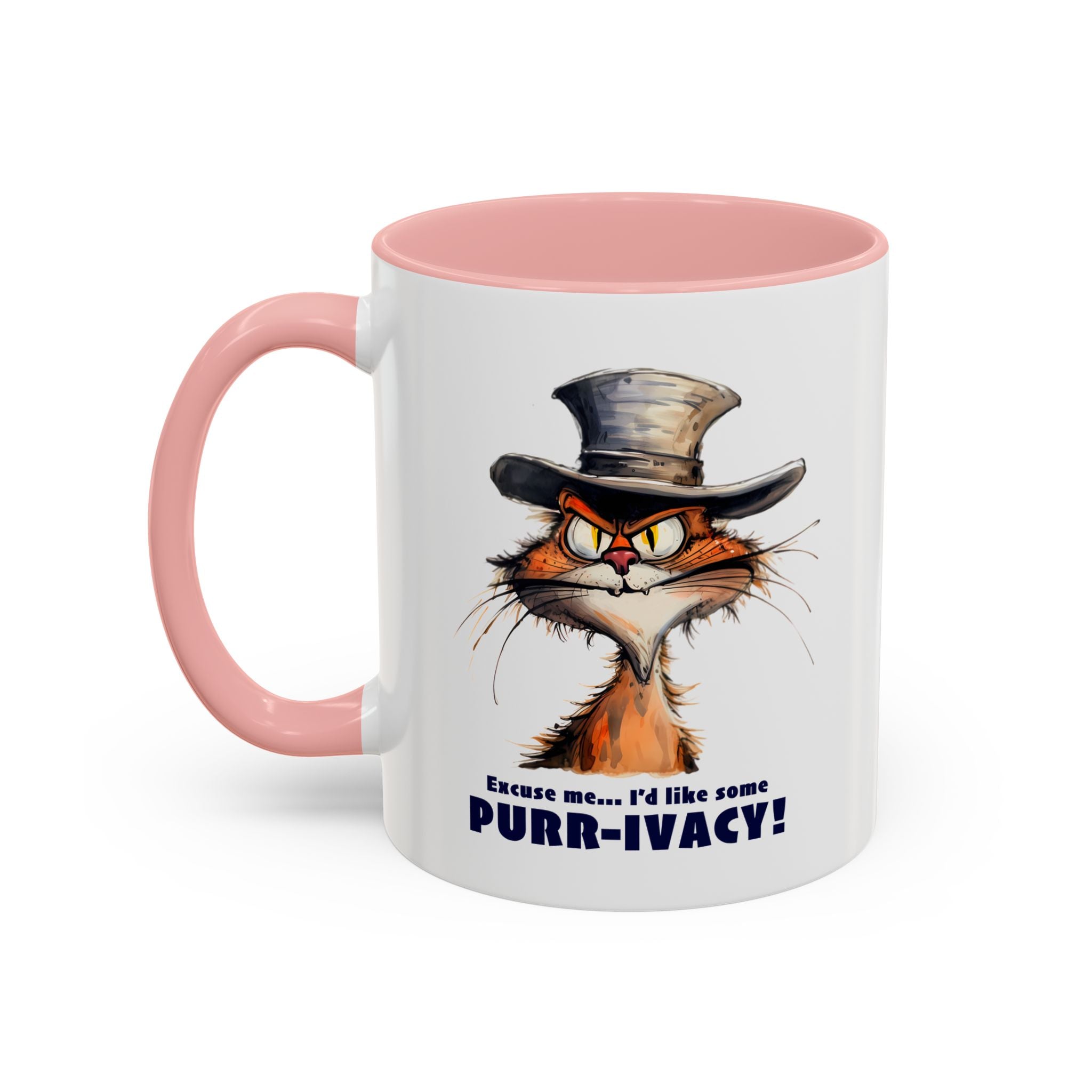 Funny Cat Coffee Mug - Purr-ivacy & Puppy Humor, Gifts for Cat Lovers, Home Office Accessories, Birthday, Pet Owner Mug