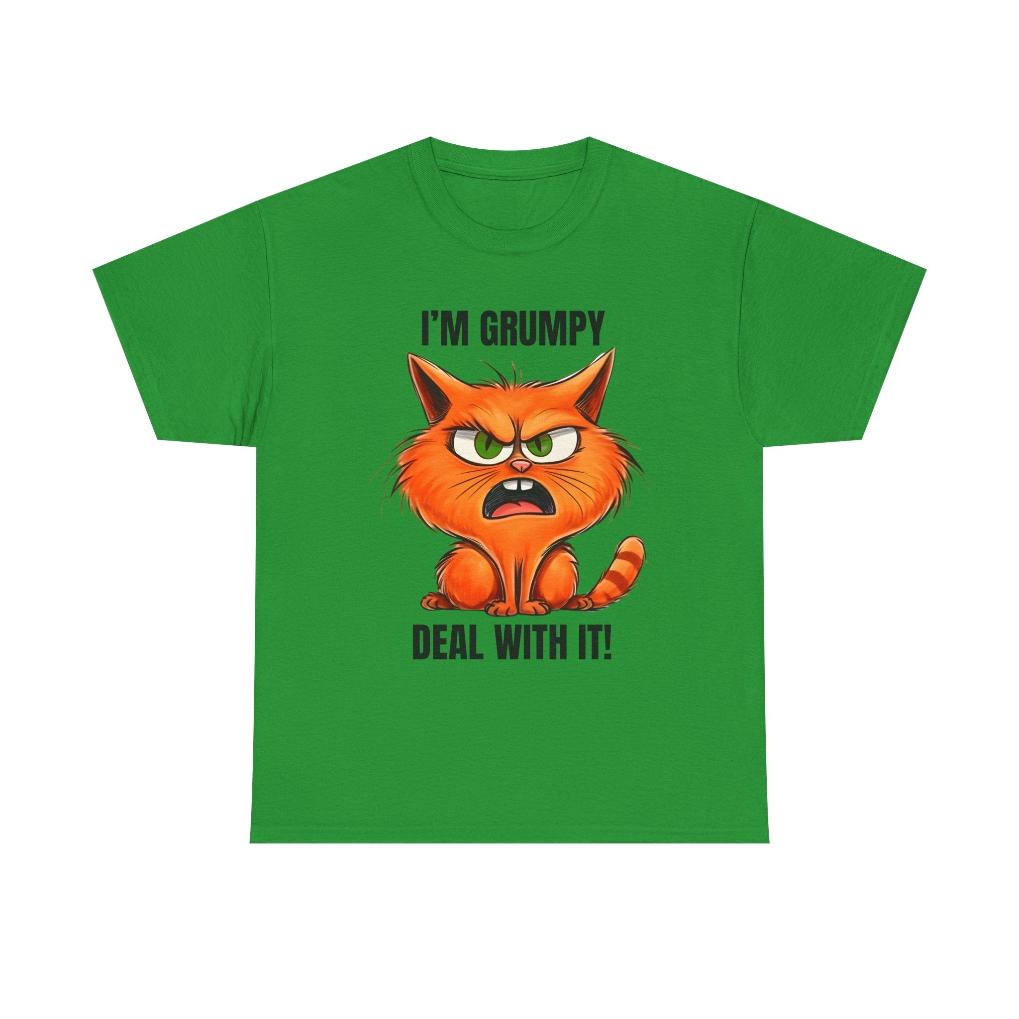 Grumpy Cat Tee: Unisex Heavy Cotton Shirt, Funny Cat Lovers Gift, Casual Wear, Birthday, Humor Apparel