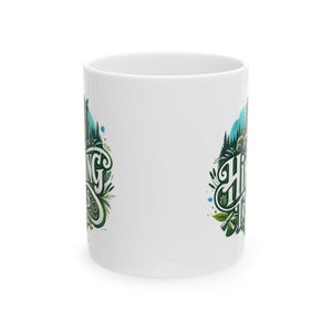 Nature-Inspired coffee Mug with 'Hiking Adventure' Design, Eco-Friendly Housewarming Gift, Coffee Lover’s Mug, Outdoor Enthusiast