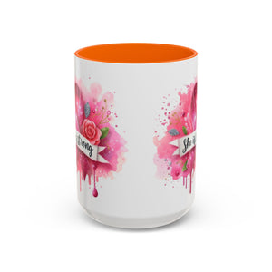 Empowering Pink Ribbon Coffee Mug - She Is Strong, Inspirational Gift for Breast Cancer Awareness, Motivational Drinkware, Supportive [...]