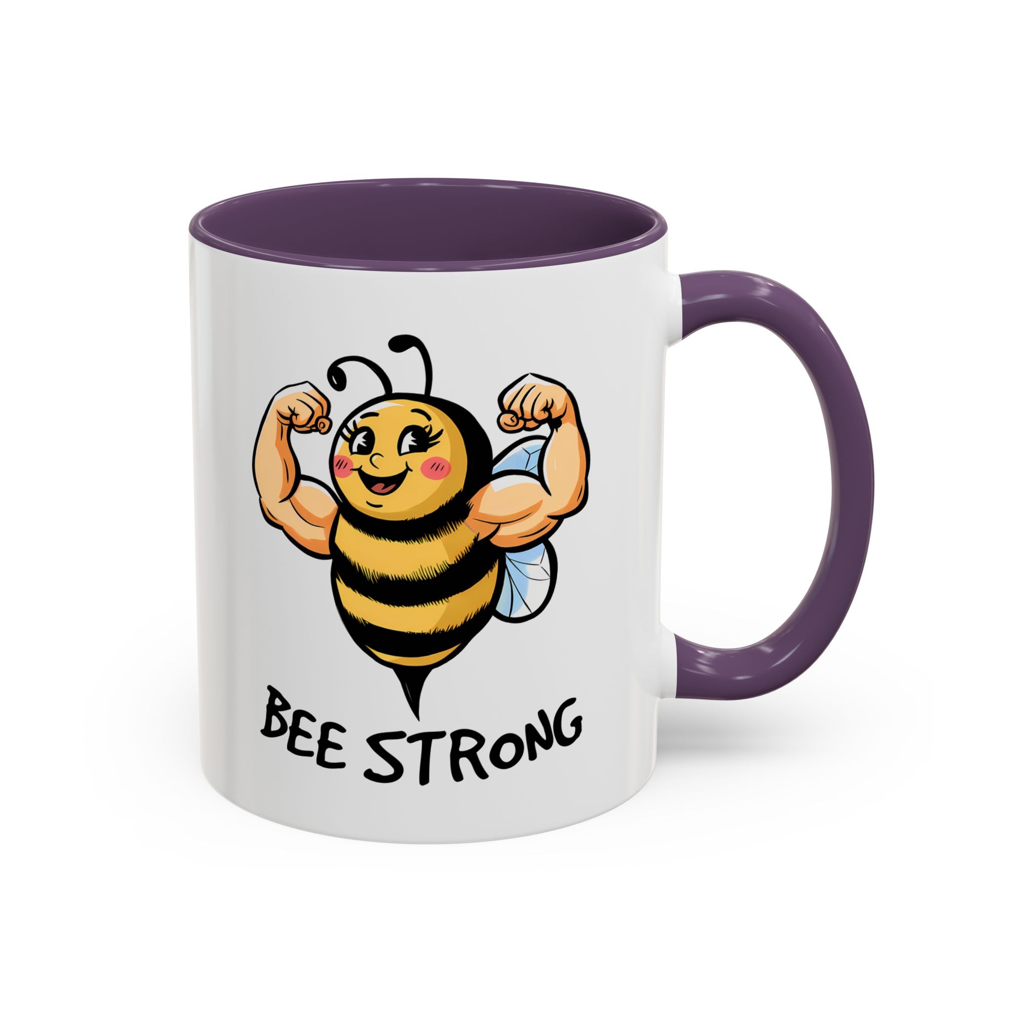 Bee Strong Accent Coffee Mug - Motivational Mug for Strength and mental health