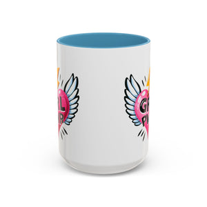 Empowering Heart Coffee Mug | Inspirational Gift for Women, GRL PWR Mug, Cute Kitchen Decor, Unique Friendship Gift, Motivational Coffee Cup