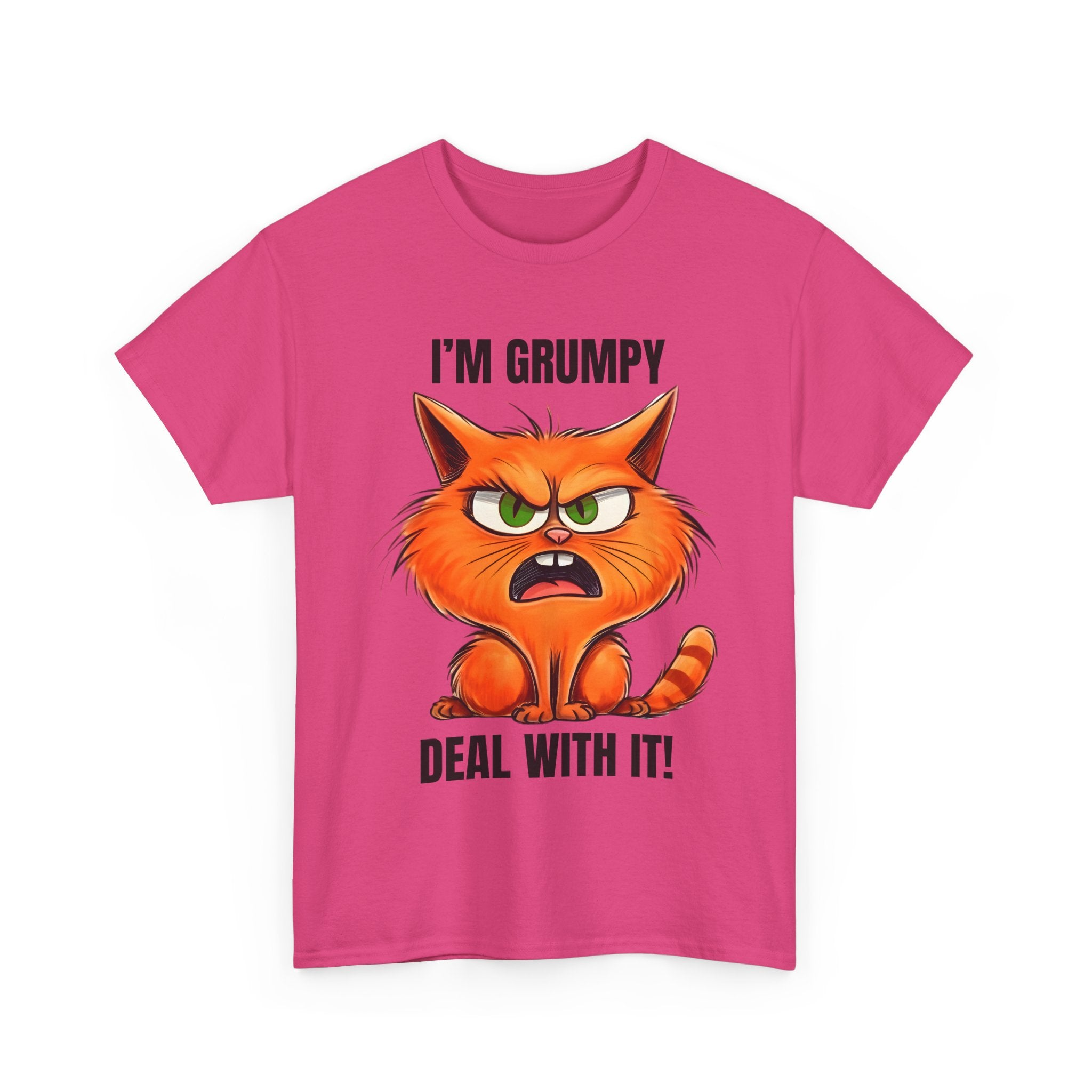 Grumpy Cat Tee: Unisex Heavy Cotton Shirt, Funny Cat Lovers Gift, Casual Wear, Birthday, Humor Apparel