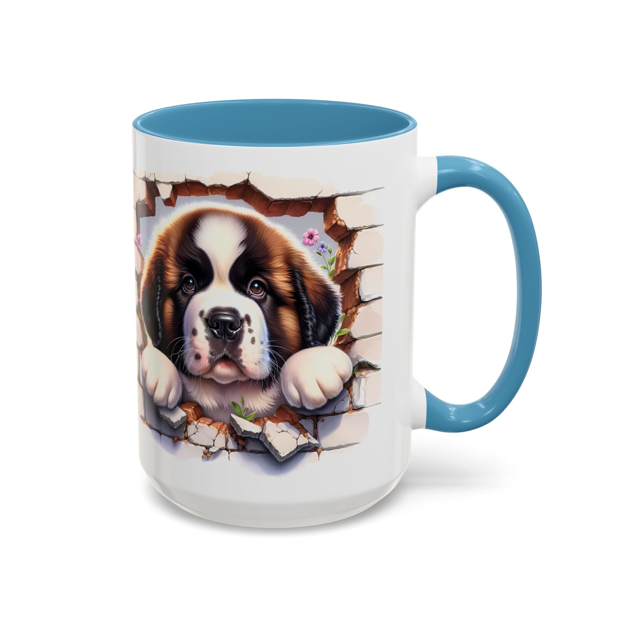 Cute Dog Breakthrough Accent Coffee Mug - Gift for Dog Lovers, Home Decor, Personalized Pet Mug, Puppy Lover's Kitchenware