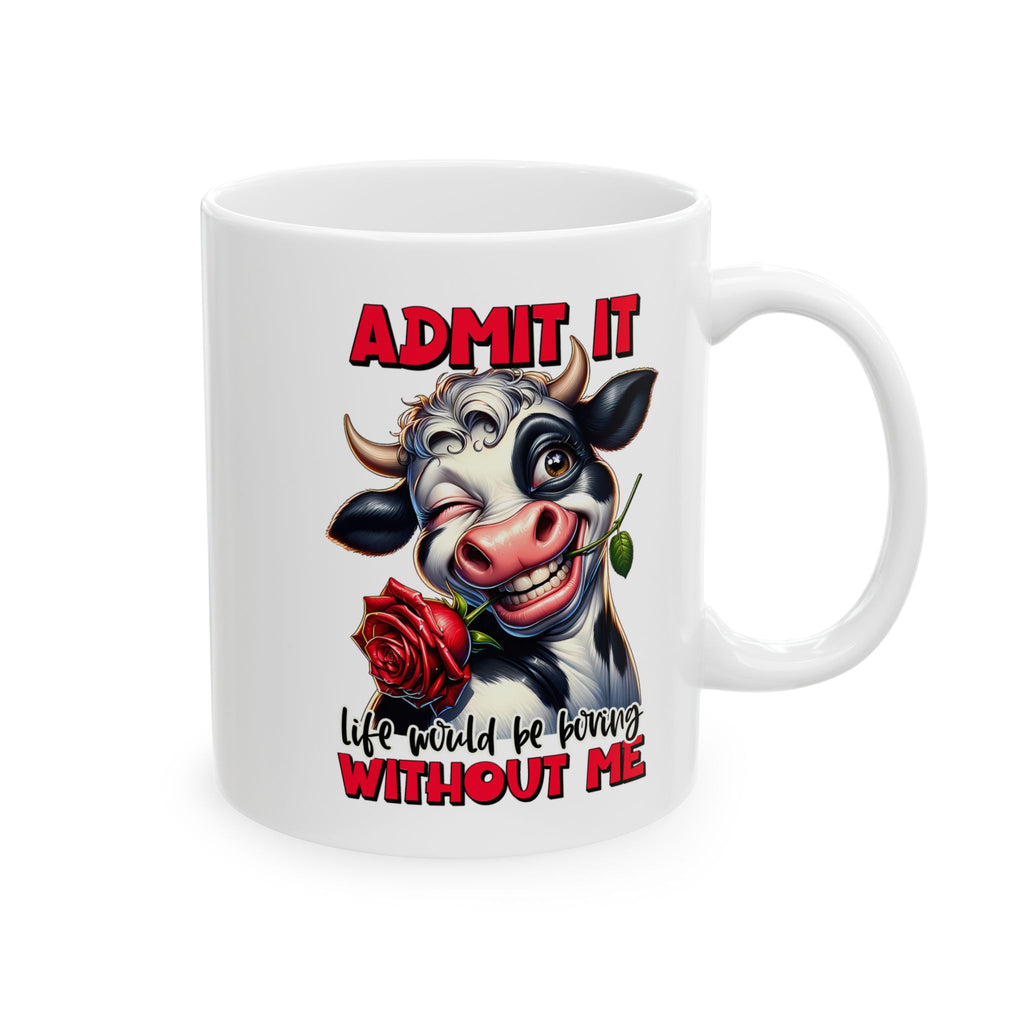 funny attitude cow coffee Mug with Fun Quote - 11oz & 15oz, Cute Gift for Cow Lovers,  Coffee Lovers, Kitchen Essentials
