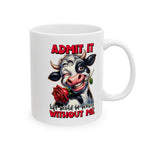 funny attitude cow coffee Mug with Fun Quote - 11oz & 15oz, Cute Gift for Cow Lovers,  Coffee Lovers, Kitchen Essentials