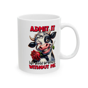 funny attitude cow coffee Mug with Fun Quote - 11oz & 15oz, Cute Gift for Cow Lovers,  Coffee Lovers, Kitchen Essentials
