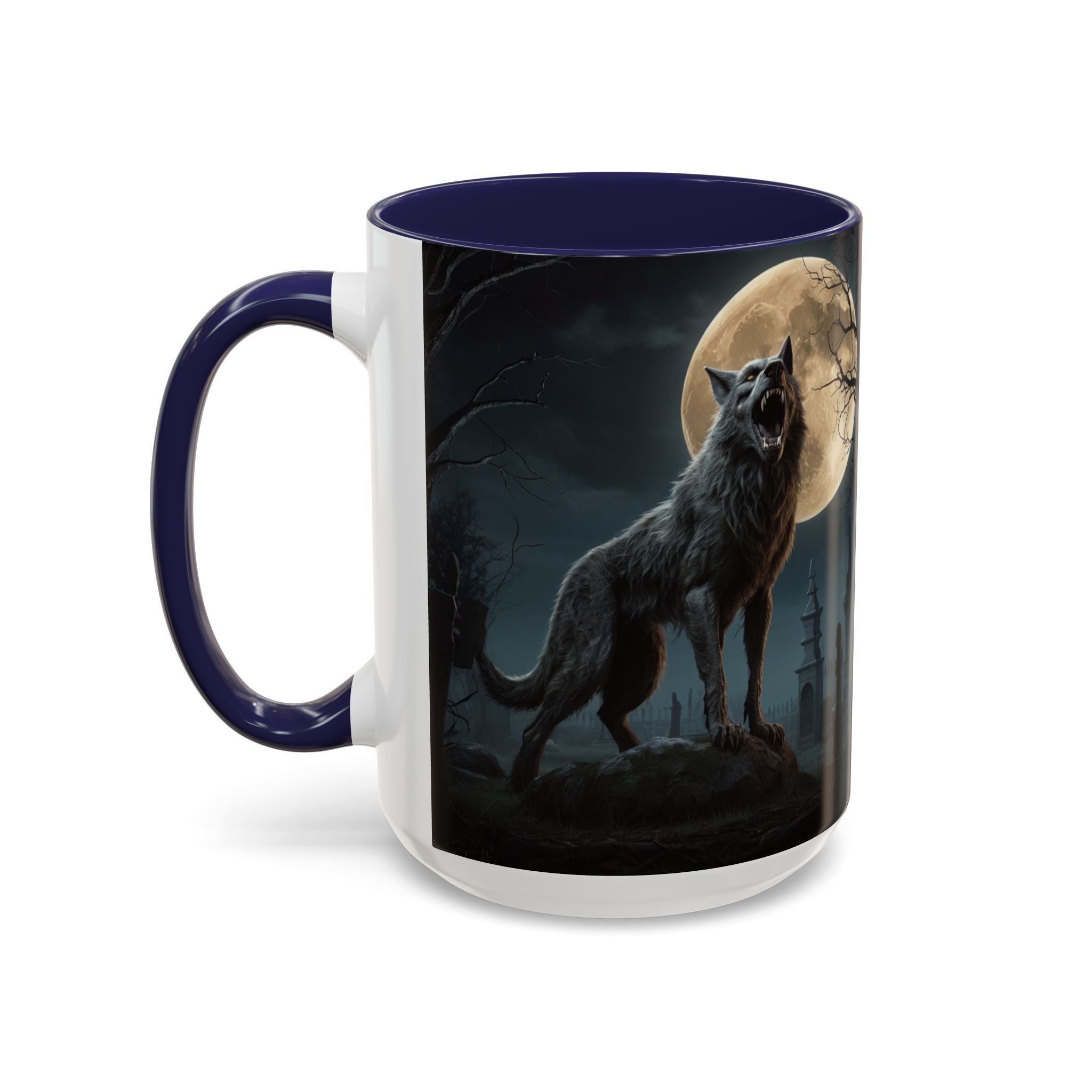 Werewolf Moon Coffee Mug — Gothic Wolf Moonlit Accent Mug fantasy horror art